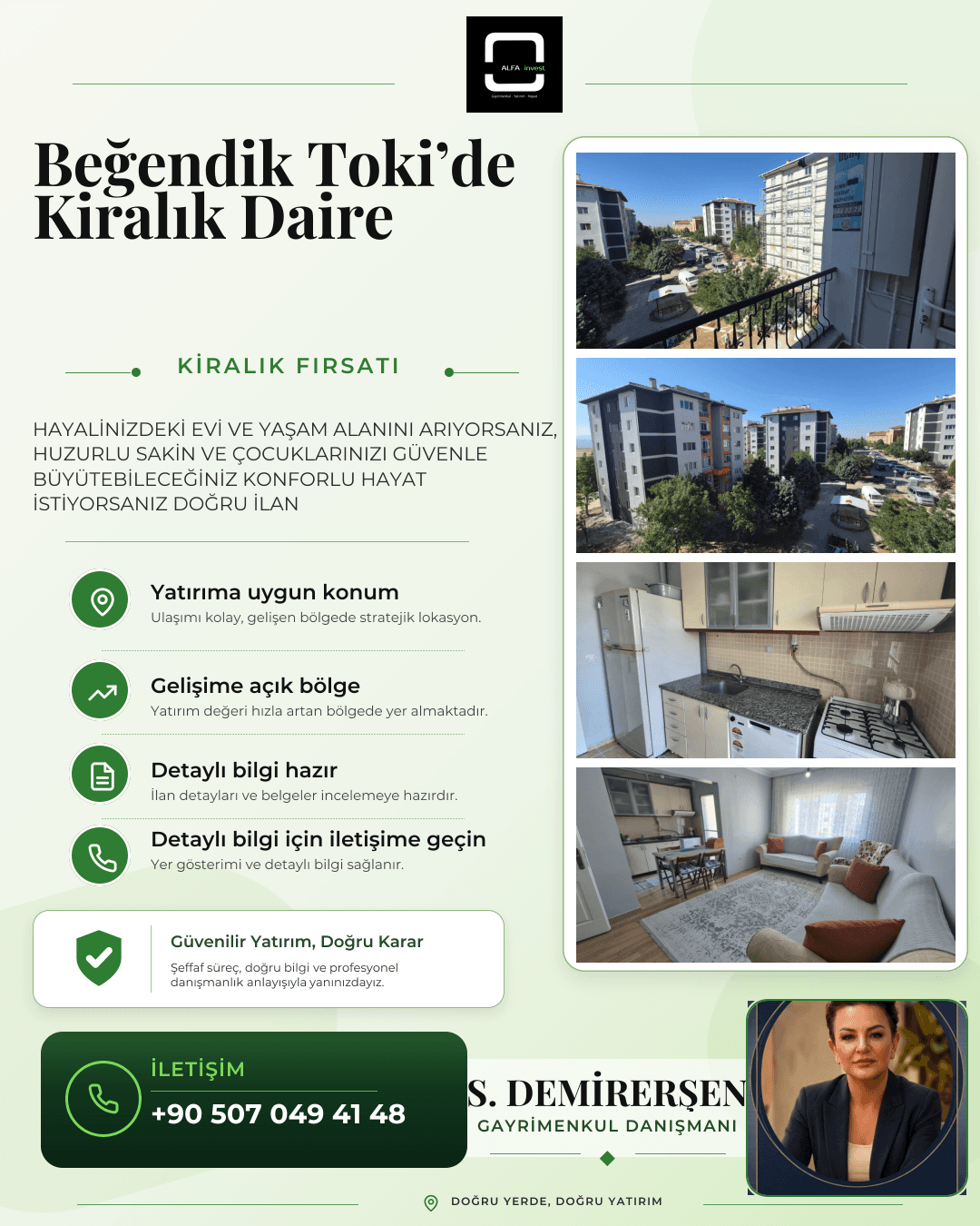Beğendik TOKİ’de Full Eşyalı Kiralık 2+1 Daire